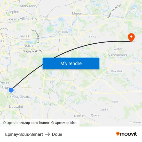 Epinay-Sous-Senart to Doue map