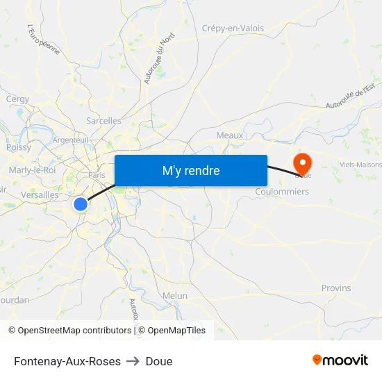 Fontenay-Aux-Roses to Doue map