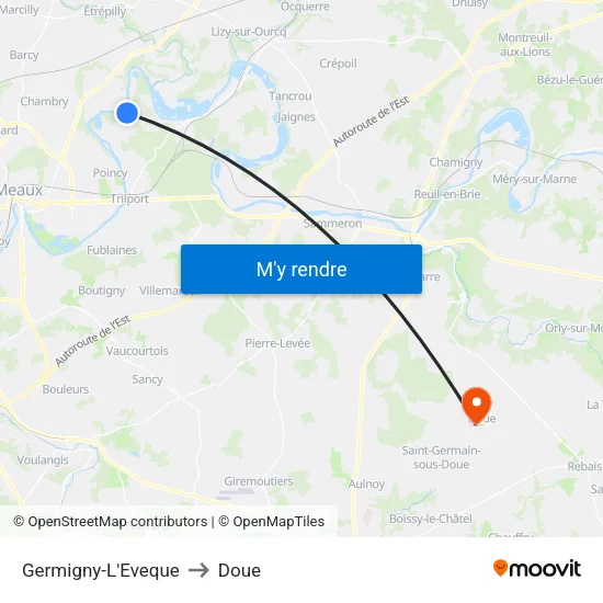 Germigny-L'Eveque to Doue map