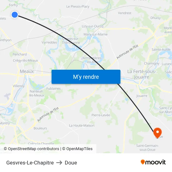 Gesvres-Le-Chapitre to Doue map