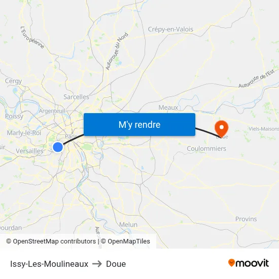Issy-Les-Moulineaux to Doue map