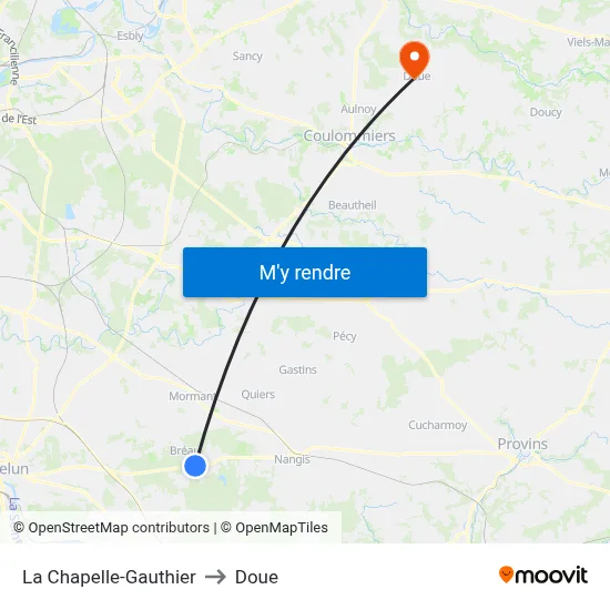 La Chapelle-Gauthier to Doue map
