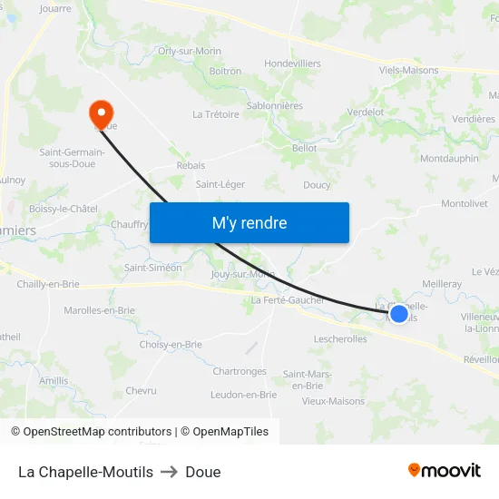La Chapelle-Moutils to Doue map