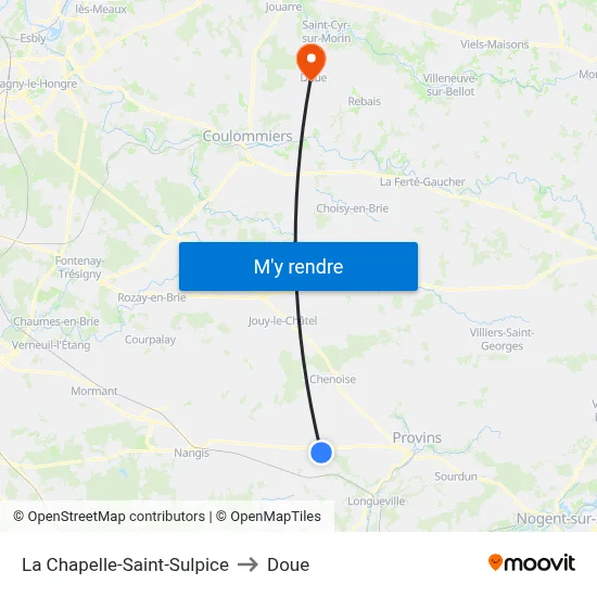 La Chapelle-Saint-Sulpice to Doue map