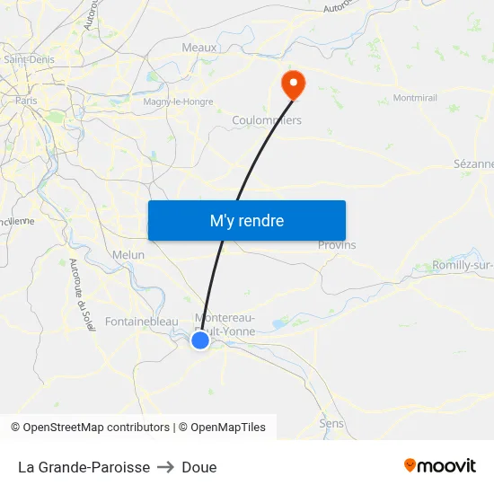 La Grande-Paroisse to Doue map