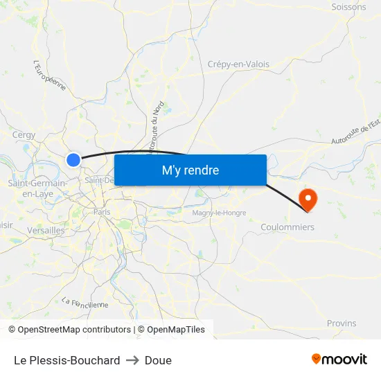 Le Plessis-Bouchard to Doue map