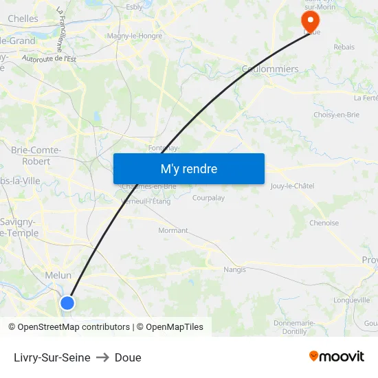 Livry-Sur-Seine to Doue map