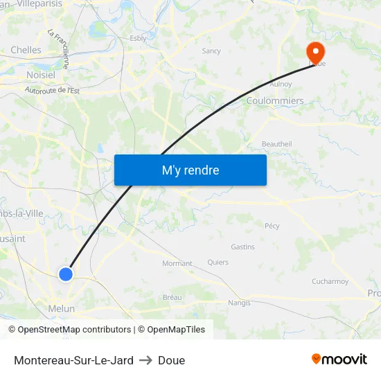 Montereau-Sur-Le-Jard to Doue map