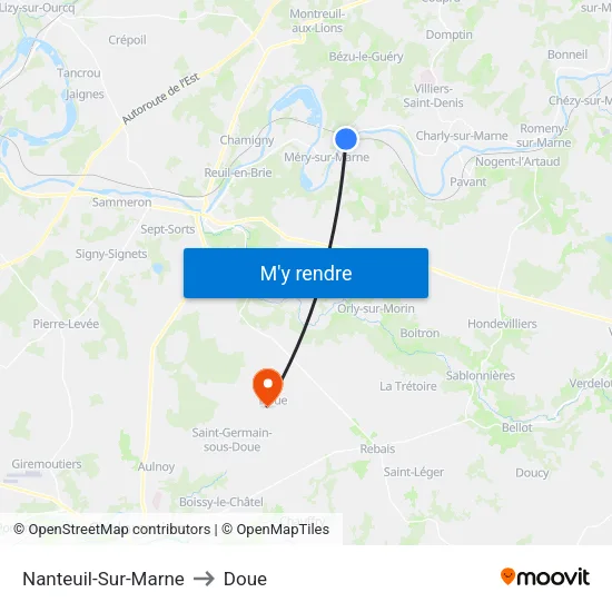 Nanteuil-Sur-Marne to Doue map