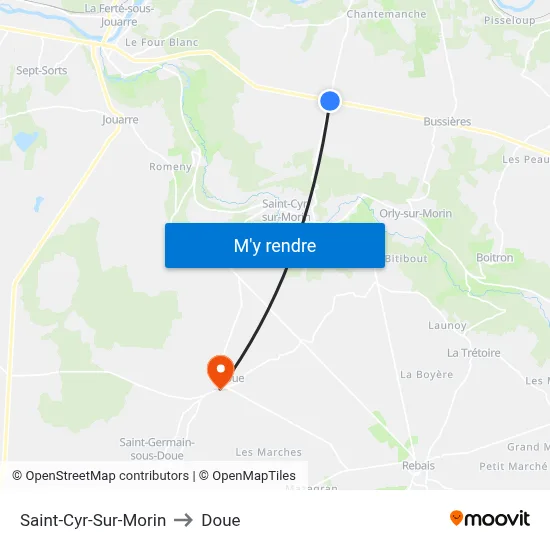 Saint-Cyr-Sur-Morin to Doue map