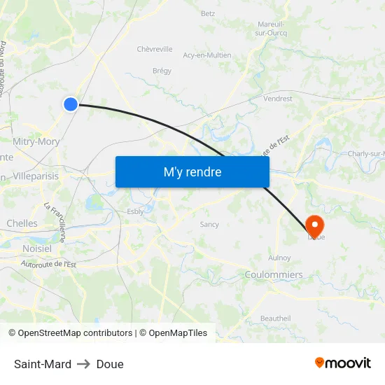 Saint-Mard to Doue map