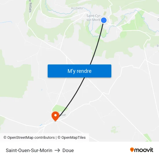 Saint-Ouen-Sur-Morin to Doue map