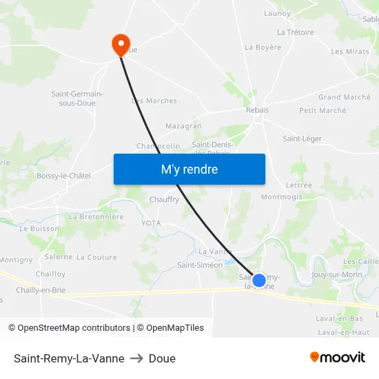 Saint-Remy-La-Vanne to Doue map