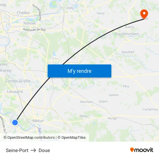 Seine-Port to Doue map
