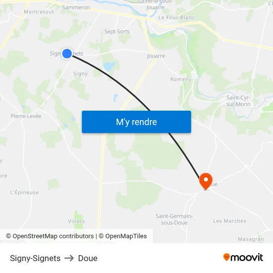 Signy-Signets to Doue map