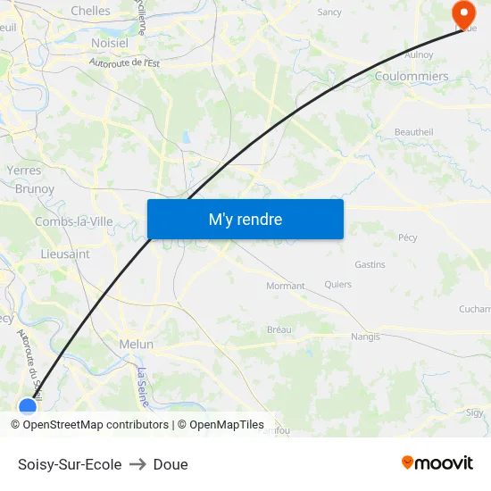 Soisy-Sur-Ecole to Doue map