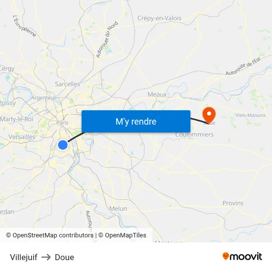 Villejuif to Doue map