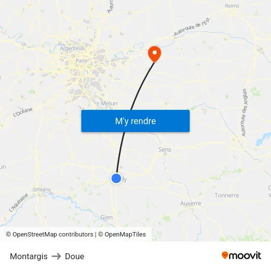 Montargis to Doue map