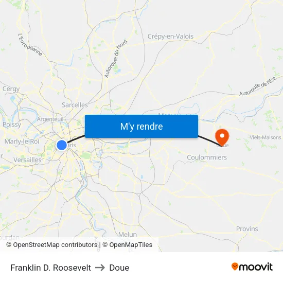 Franklin D. Roosevelt to Doue map