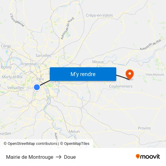 Mairie de Montrouge to Doue map