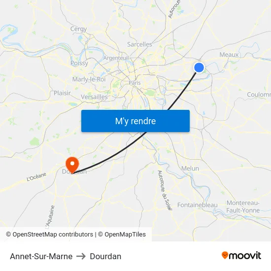 Annet-Sur-Marne to Dourdan map