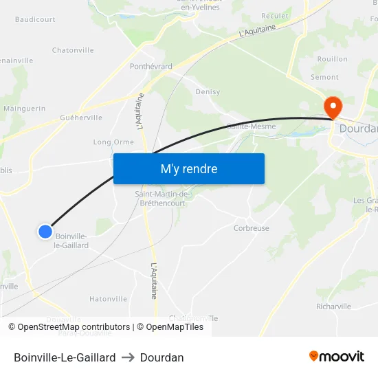 Boinville-Le-Gaillard to Dourdan map