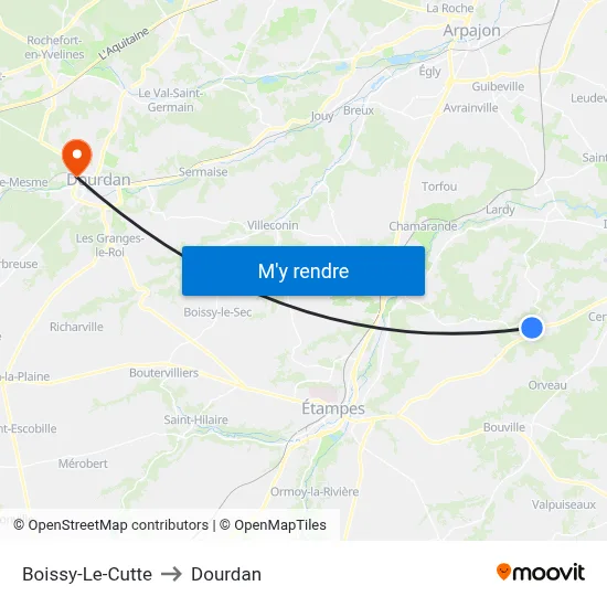 Boissy-Le-Cutte to Dourdan map