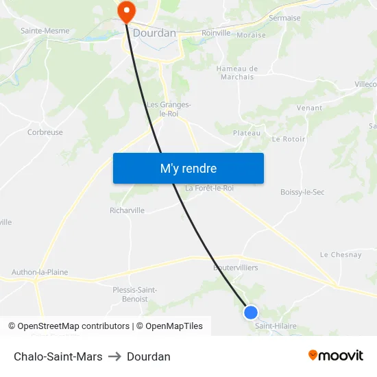Chalo-Saint-Mars to Dourdan map