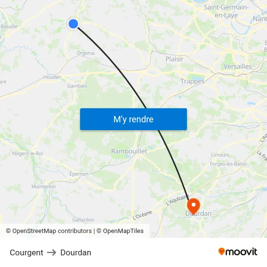 Courgent to Dourdan map