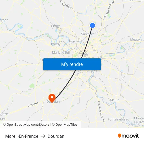 Mareil-En-France to Dourdan map