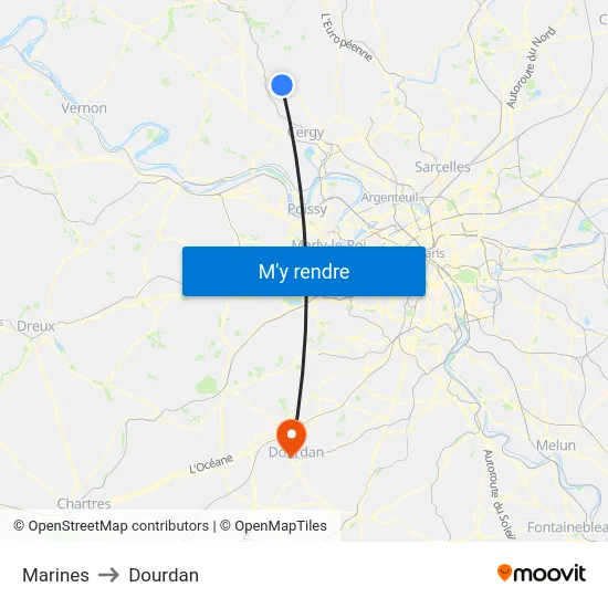 Marines to Dourdan map