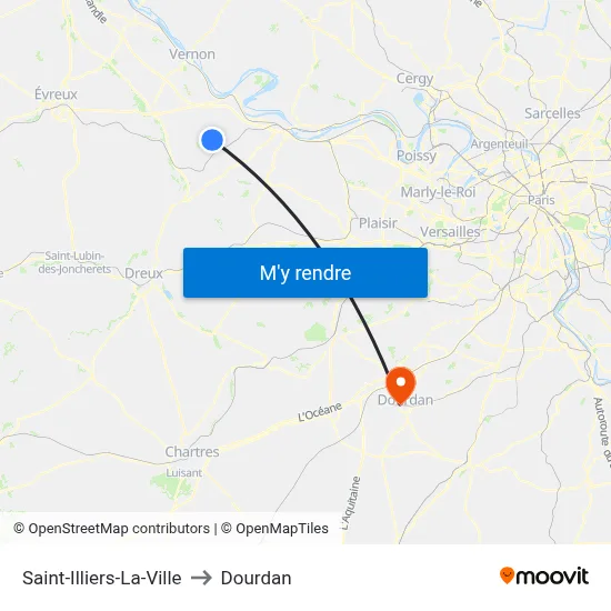Saint-Illiers-La-Ville to Dourdan map