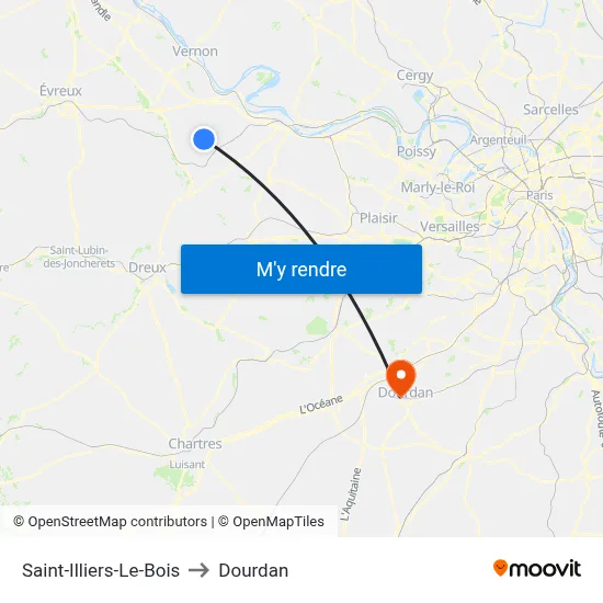 Saint-Illiers-Le-Bois to Dourdan map