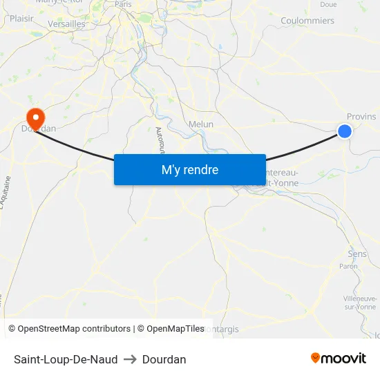 Saint-Loup-De-Naud to Dourdan map