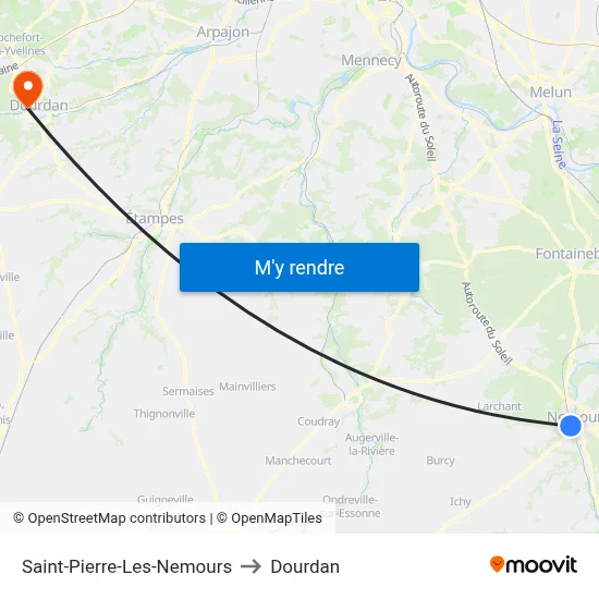 Saint-Pierre-Les-Nemours to Dourdan map