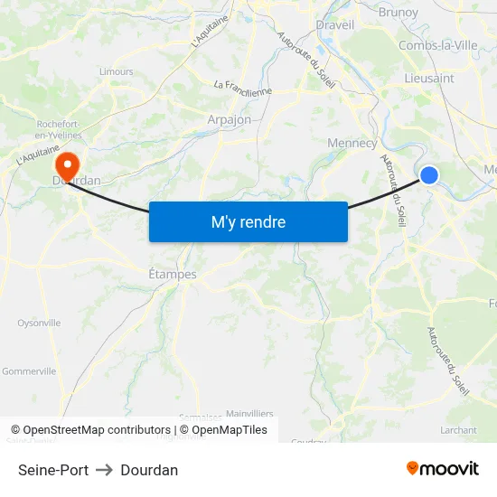 Seine-Port to Dourdan map
