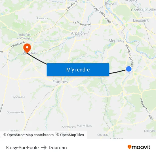Soisy-Sur-Ecole to Dourdan map