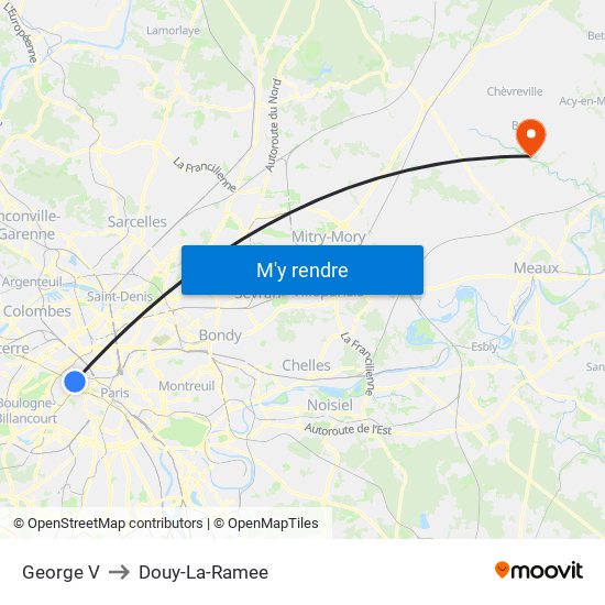 George V to Douy-La-Ramee map