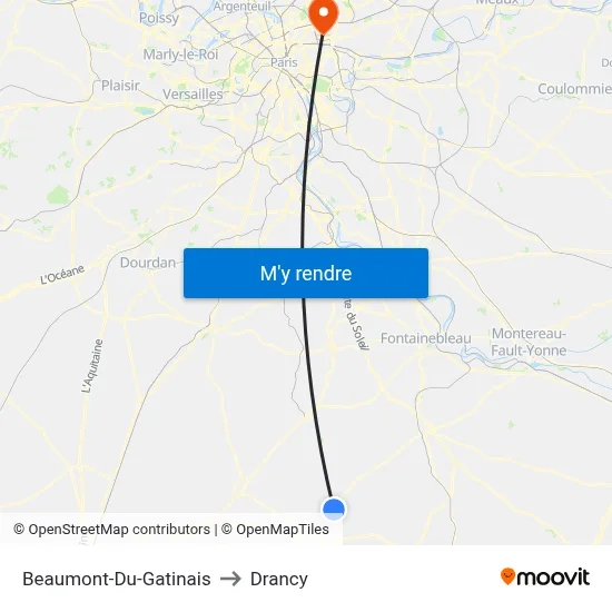 Beaumont-Du-Gatinais to Drancy map