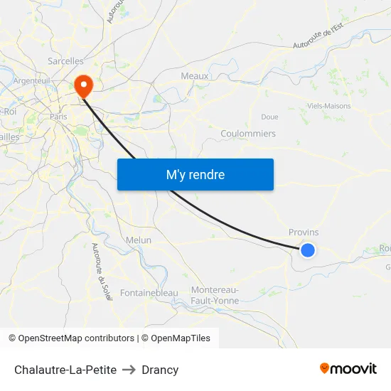 Chalautre-La-Petite to Drancy map