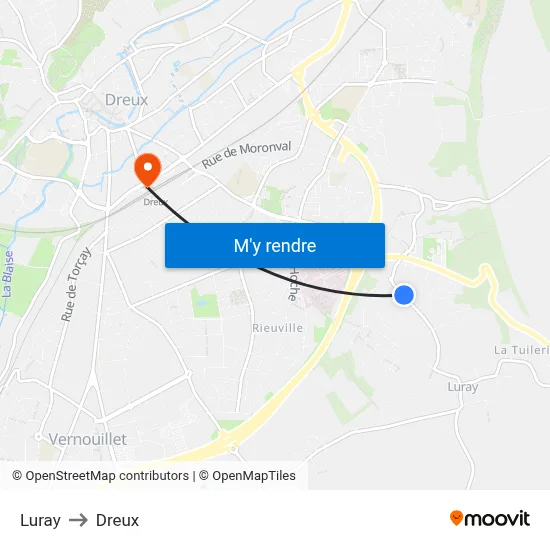 Luray to Dreux map
