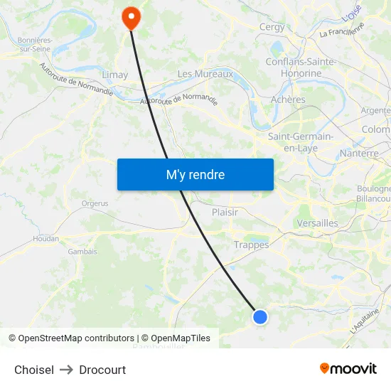 Choisel to Drocourt map