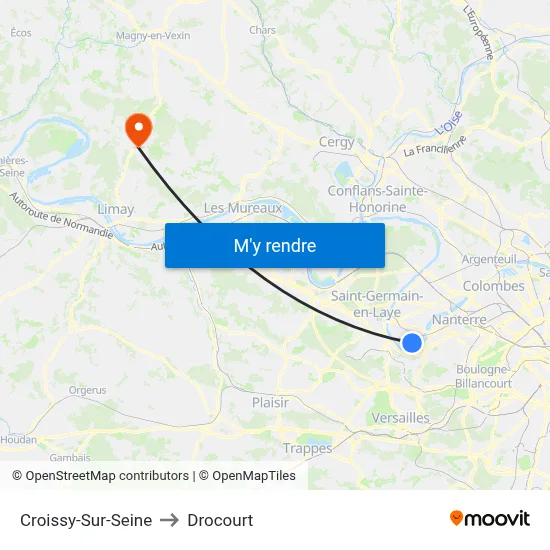 Croissy-Sur-Seine to Drocourt map