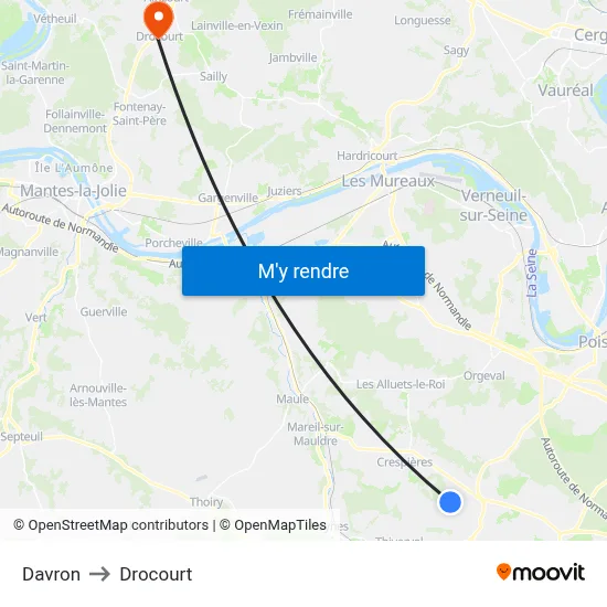 Davron to Drocourt map