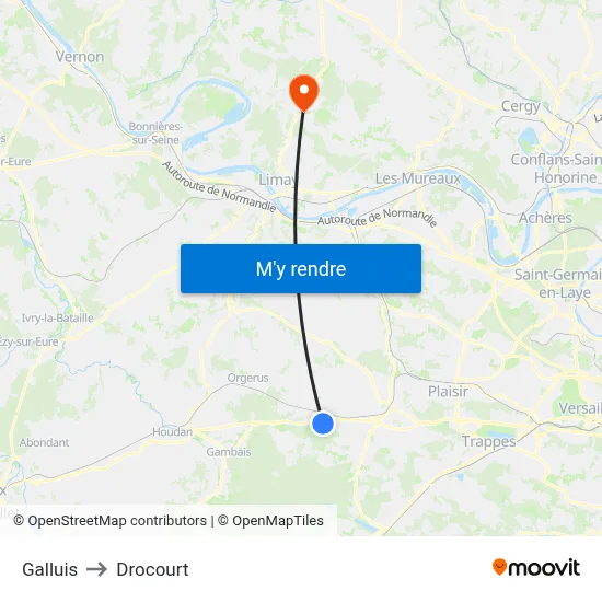 Galluis to Drocourt map