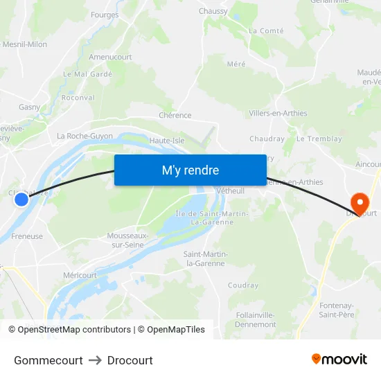 Gommecourt to Drocourt map