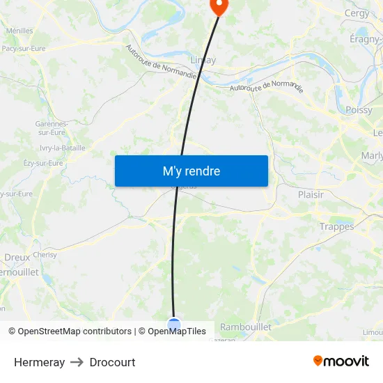 Hermeray to Drocourt map