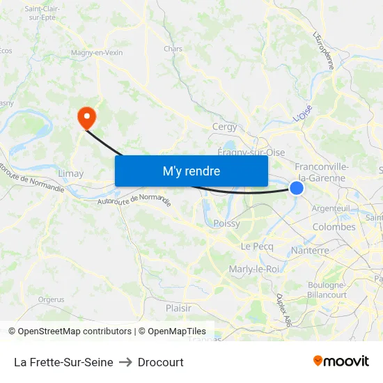 La Frette-Sur-Seine to Drocourt map