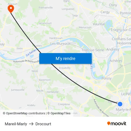 Mareil-Marly to Drocourt map