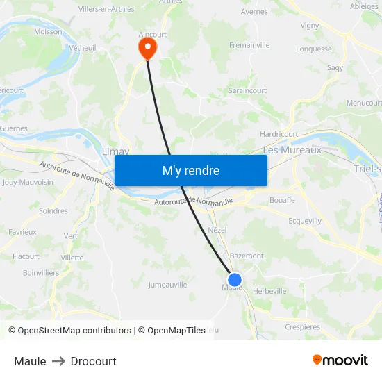 Maule to Drocourt map